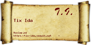 Tix Ida névjegykártya